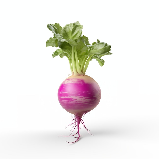 Red turnip isolated on white background