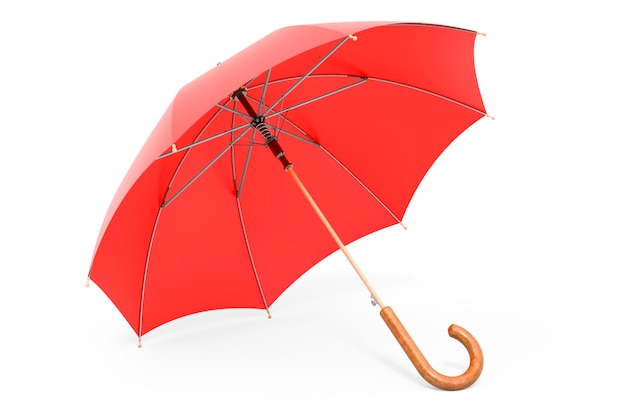 Red umbrella 3D rendering