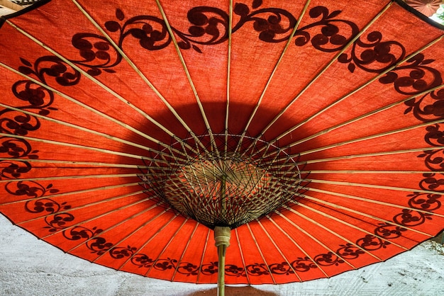 Red umbrella in Myanmar