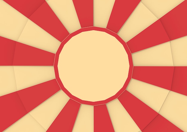 red and vanilla Circus color in sunburst style background.