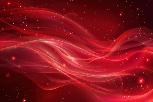 Red vector background with smooth wave shapes and luminous sparkles ar 32 Job ID c8569a5f54804b4882f