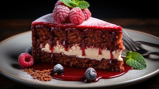 red velvet cheesecake professional photography Generative Ai