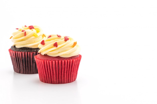 red velvet and chocolate cupcake