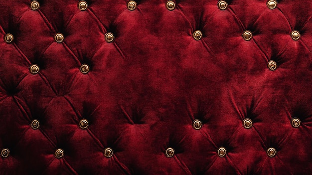 Red Velvet Upholstery with Gold Studs