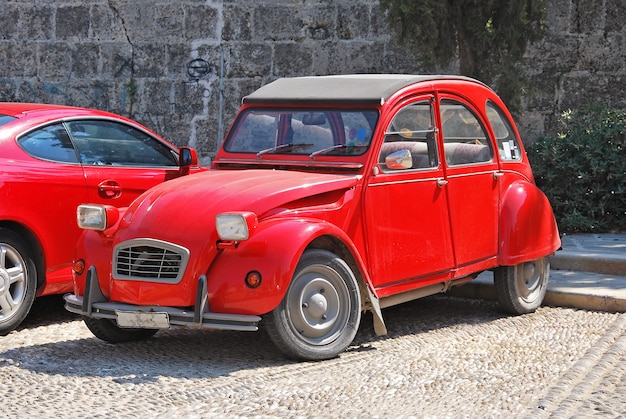 Red vintage car