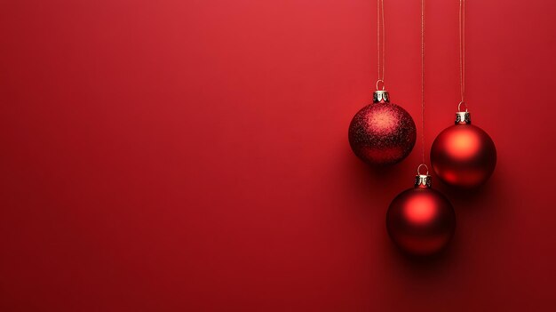 Photo a red wall with a red background with a red christmas ball