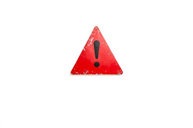 Photo red warning sign with exclamation mark