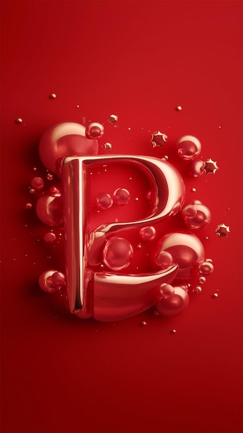 a red water droplet with the letter p on it