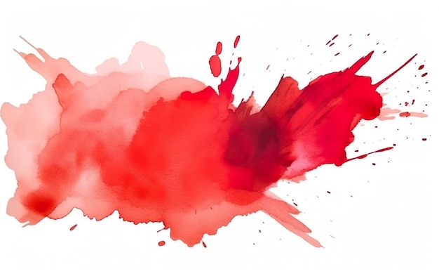 A red watercolor background with a large stain of paint.