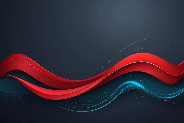 Red wave abstract background with copy space Vector illustration