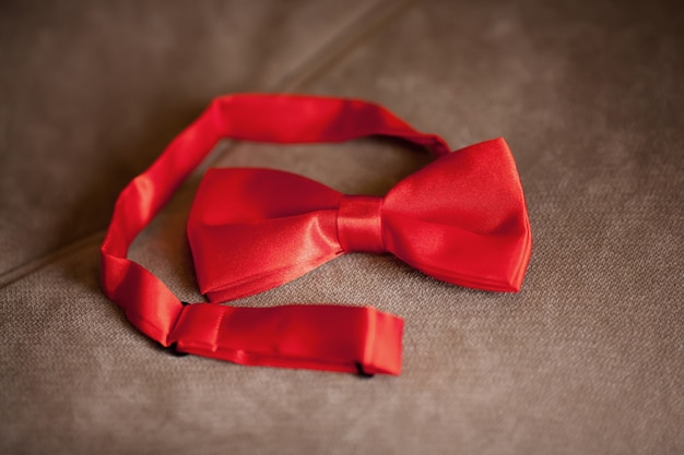 Red wedding bow tie