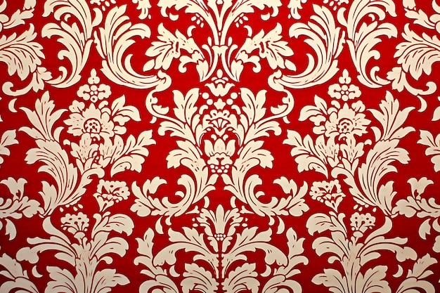 Red and white abstract flower pattern