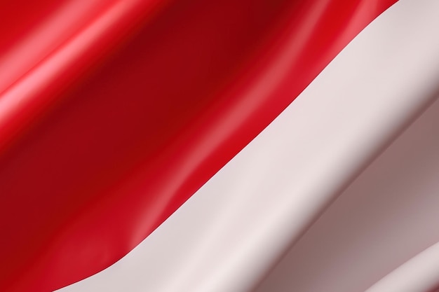 Red and white background waving national flag of Indonesia waved highly detailed closeup