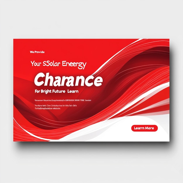 Red and white banner with 50 off solar energy