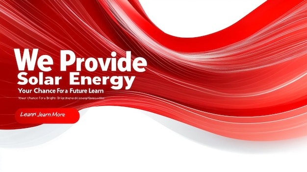 Photo red and white banner with 50 off solar energy