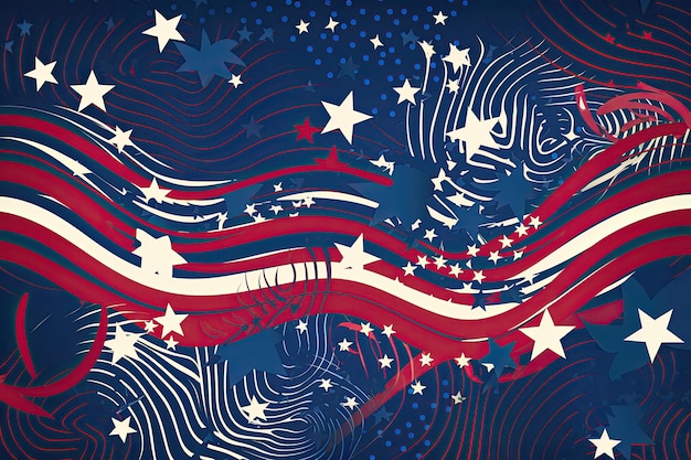 A red, white and blue background with stars and stripes that say's " on it.