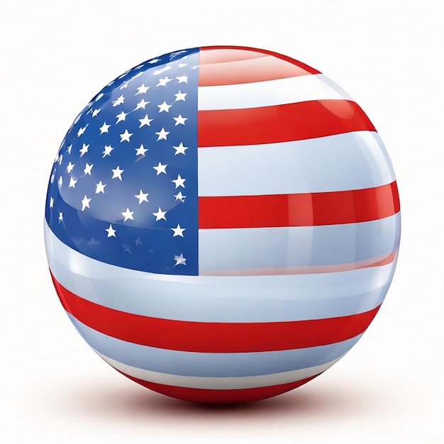 Red white and blue flag on ball surface sphere perl ball with flag of the usa vector illustratio