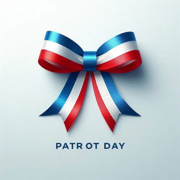 a red white and blue ribbon with a red and blue ribbon on it