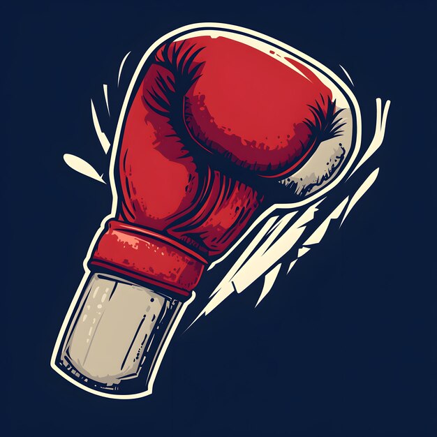 Photo a red and white boxing gloves with a red background