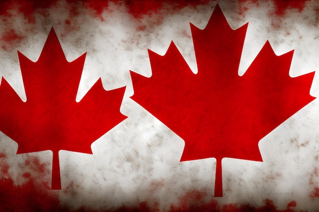 A red and white canadian flag with the words canada on it.