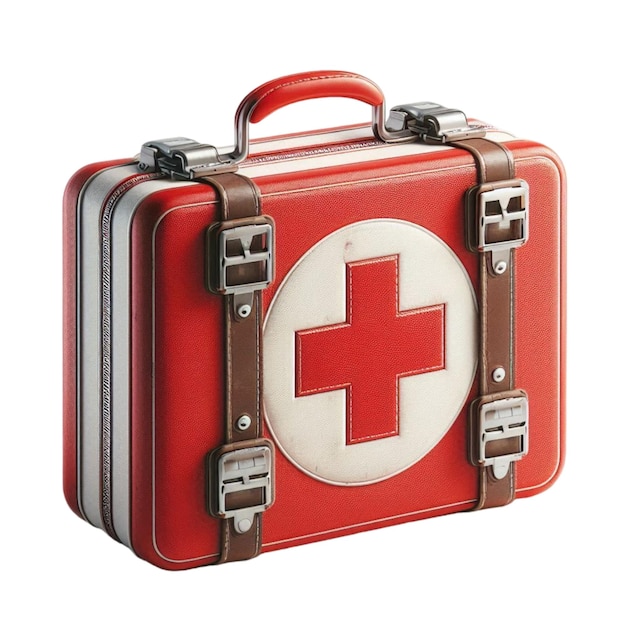 Photo a red and white case with a red cross on it