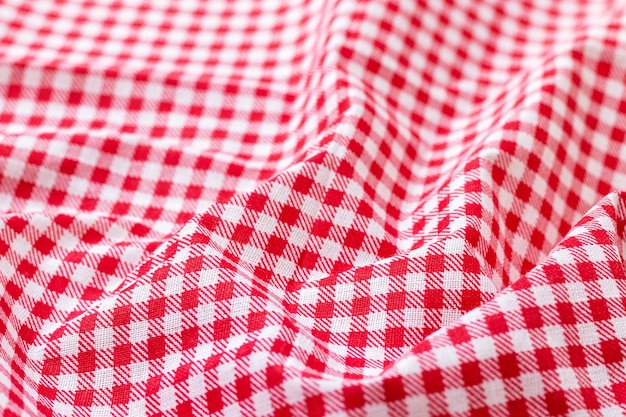 Red and white checkered fabric texture