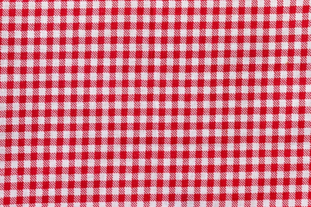 Red and white checkered fabric texture