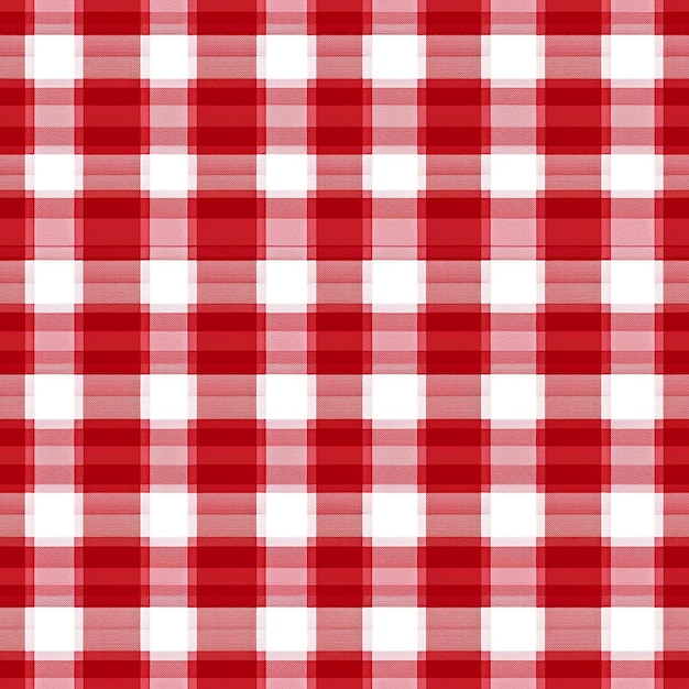 Photo a red and white checkered pattern of a red checkered tablecloth