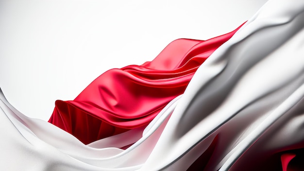 Red And White Elegant Satin Fabric Background