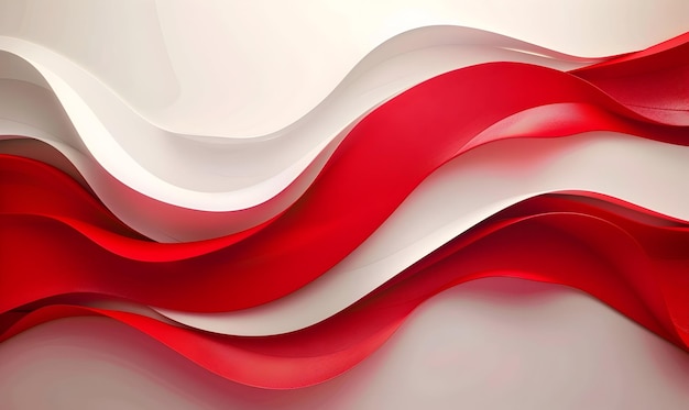 red and white flag 3d background copy space for indonesia independence day 17 august