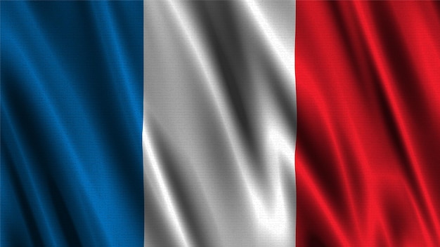 Photo a red and white flag with the word france on it.