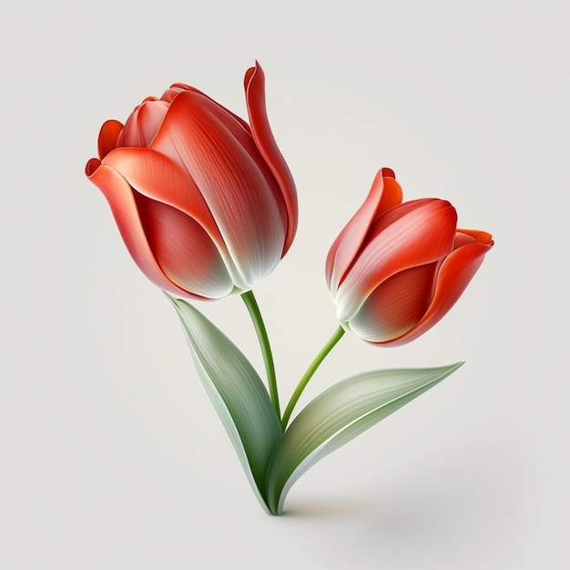 A red and white flower with the word tulips on it