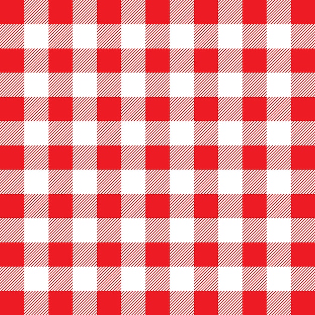 Photo red and white gingham pattern