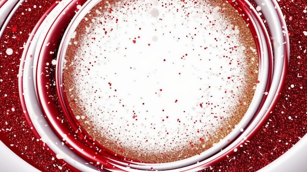 red and white glitter swirling particles on circle