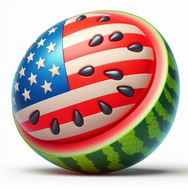 Red white and green watermelon adorned with stars and stripes a festive touch for any Americant