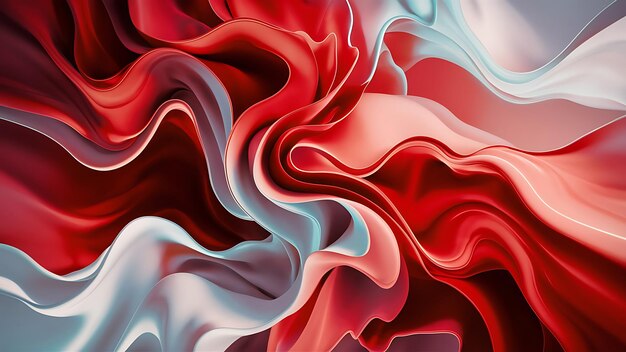 a red and white image of a wave that is red and white