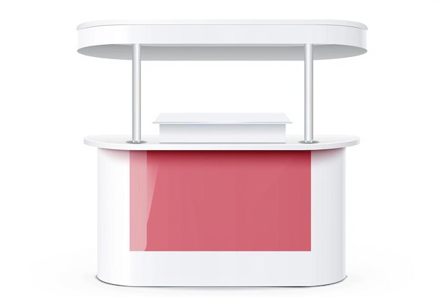 Photo a red and white kiosk on a white background