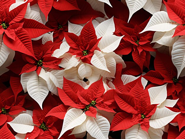 Red and white leaves against a white background seamless pattern