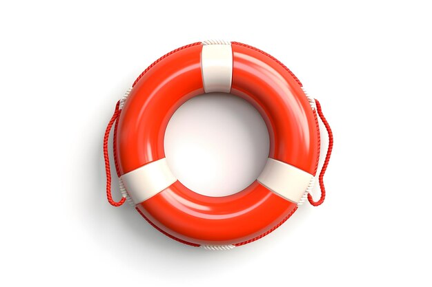 Photo a red and white life preserver