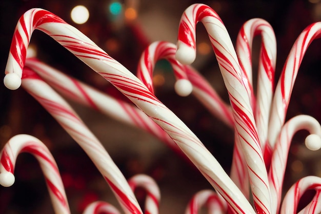 Red and White Mini Candy Canes for Christmas