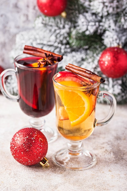 Red and white mulled wine.  