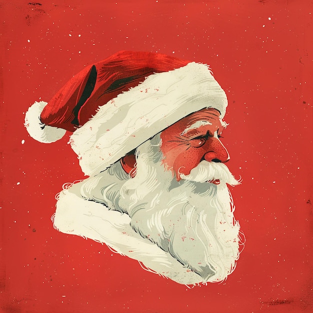 Photo a red and white picture of a santa claus face