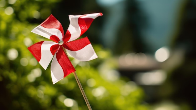 A red and white pinwheel with a white stripe that says'i can't stop it '