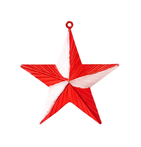 Red and white star isolated on white background