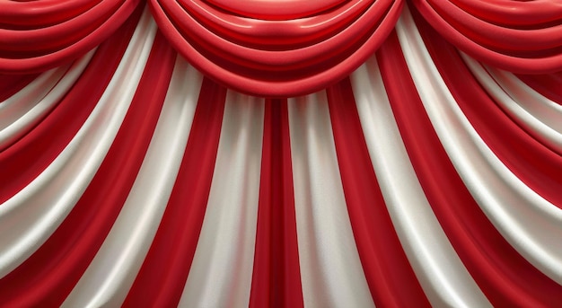 Red And White Striped Curtains In A Stage Setting