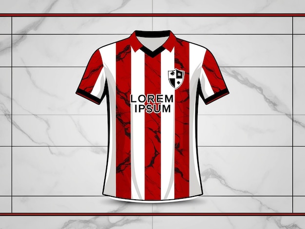 Photo a red and white striped jersey with the word  villi  on it