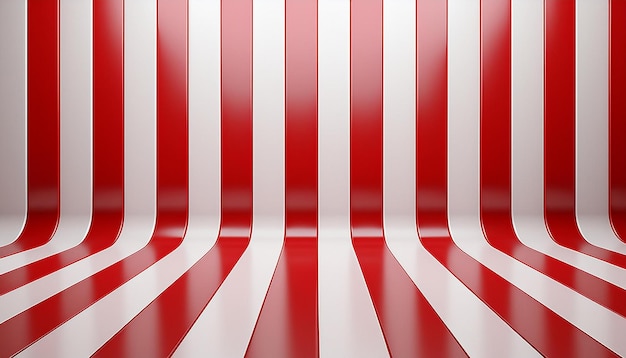 Photo a red and white striped wall with a red and white striped pattern