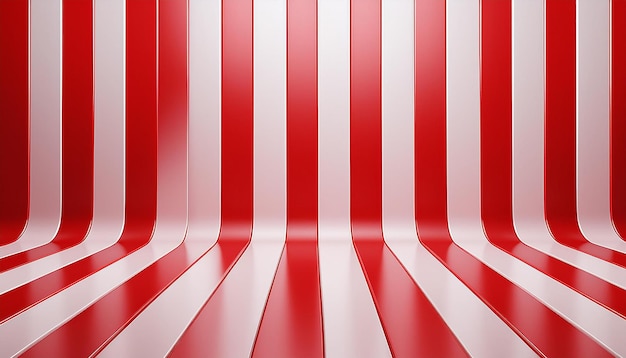 Photo a red and white striped wall with a white striped design