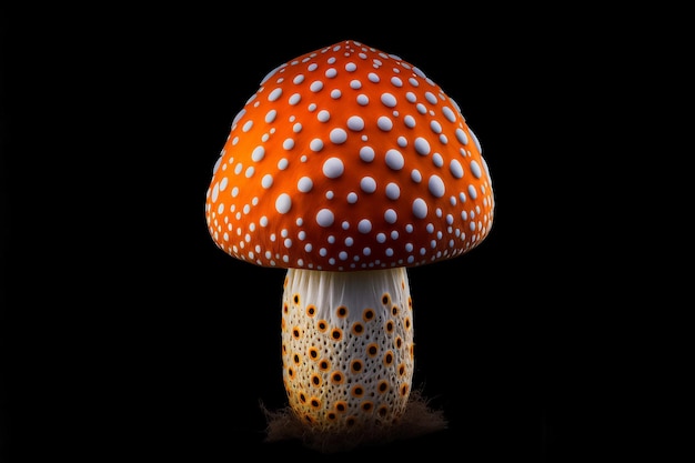 Red Wild Amanita Muscaria Mushroom AI generated