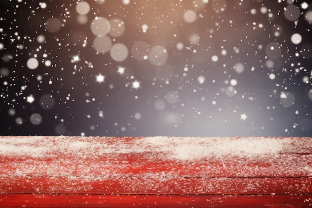 Photo a red window with a red window frame and snow flakes